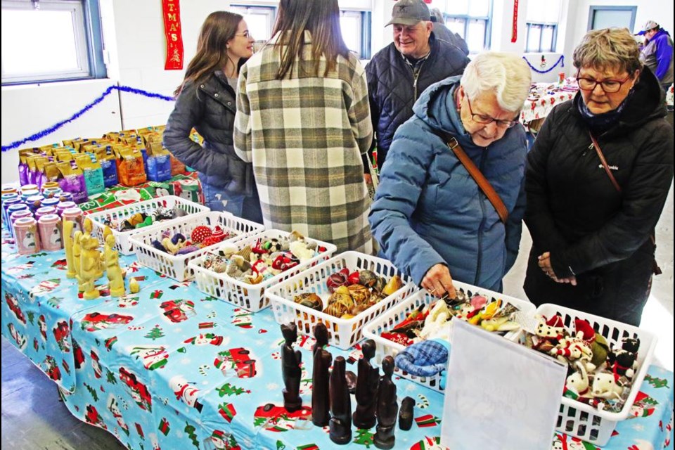 Shoppers were able to check out the unique gifts at the 10,000 Villages sale on Saturday at Grace United Church.