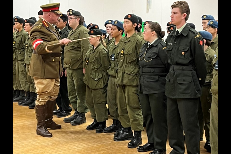 Craig Bird addresses cadets who attended. 