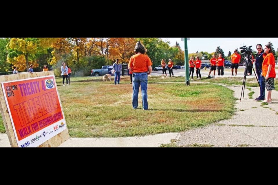 This was the starting point of the walk through Jubilee Park, by the CU Spark Centre. The information signs will be up until Oct. 10.