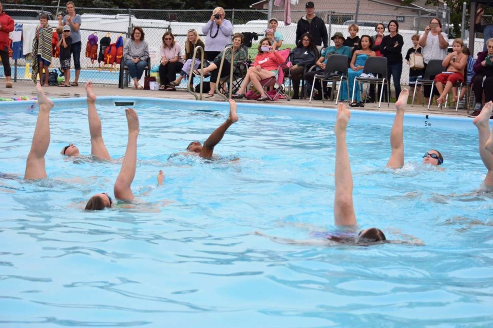 The lifeguard team at the Wilkie Community Swimming Pool wowed the crowd with their synchronized swim routine as part of the program for the annual Wilkie water show.