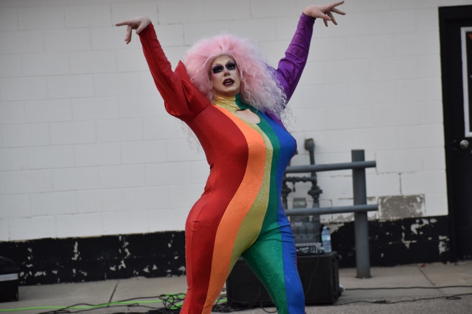 Sad Sally performing to the crowd.