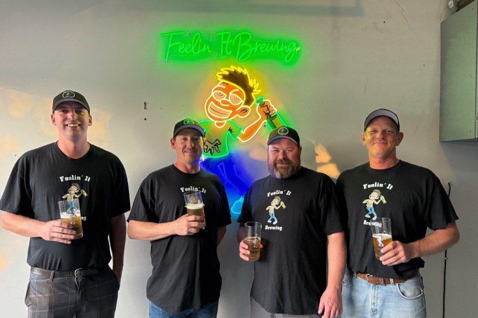 From left, Rob Gallaway, Dustin Lafrentz, Kent Packet and Jesse Krupka are the partner for Feelin' It Brewing.