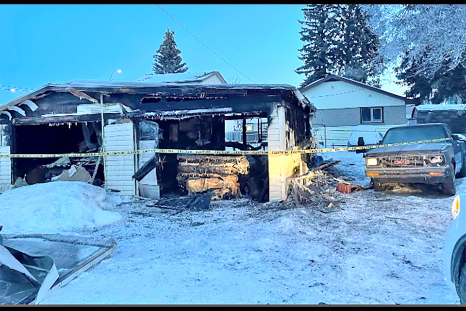 A detached garage was on fire on the 800 block of 4 Street East in Prince Albert.