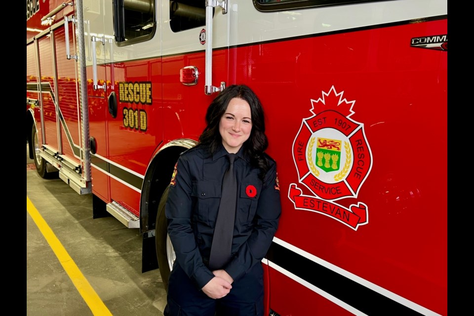 Annie-France Bizier has been a paid on-call firefighter with the Estevan Fire Rescue Service for about a year.