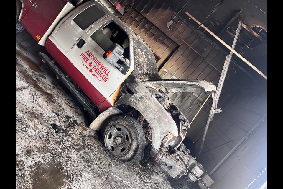 The fire started in this wildland truck.