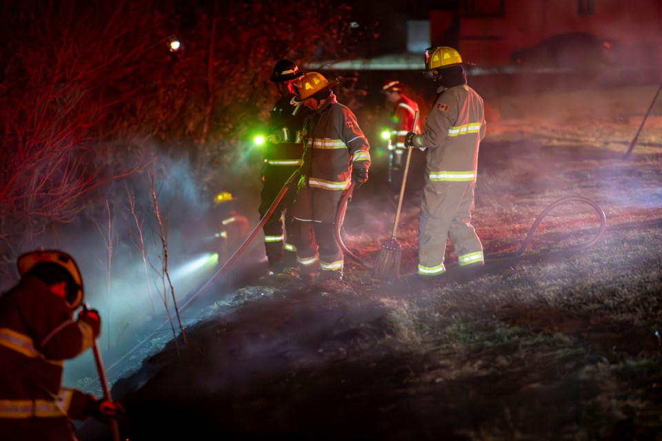 Grass caught on fire on Valley Street in the evening of April 4. 