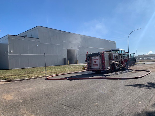 The Saskatoon Fire Department  responds to a commercial fire in the 1400 block of Fletcher Road.