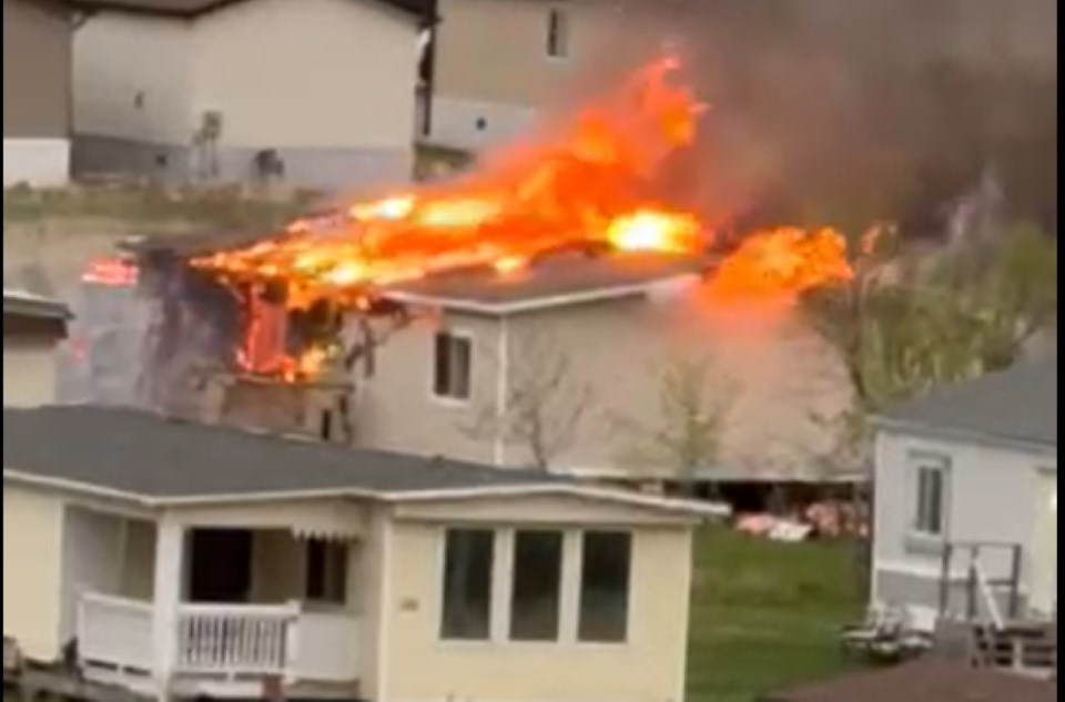 A fire occurred on May 14 at the Willow Park Greens Trailer Park.