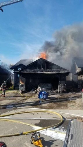 A garage in the 100 block of Pichler Crescent was involved in a structure fire on Thursday.
