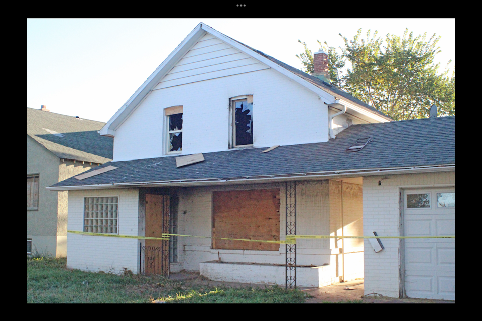 The scene at the house damaged by fire on 101st Street