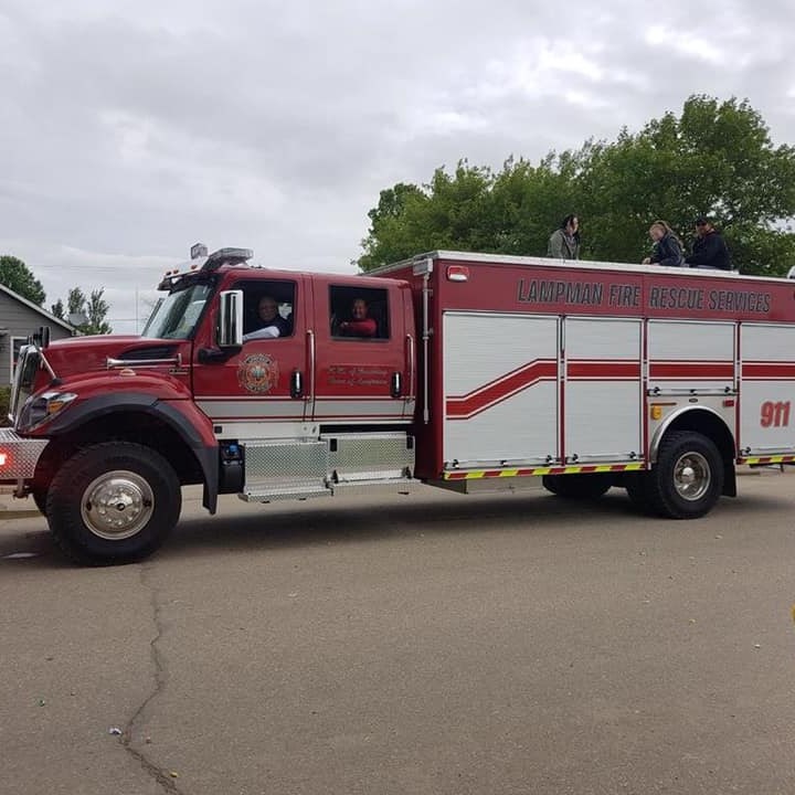 Lampman fire department truck