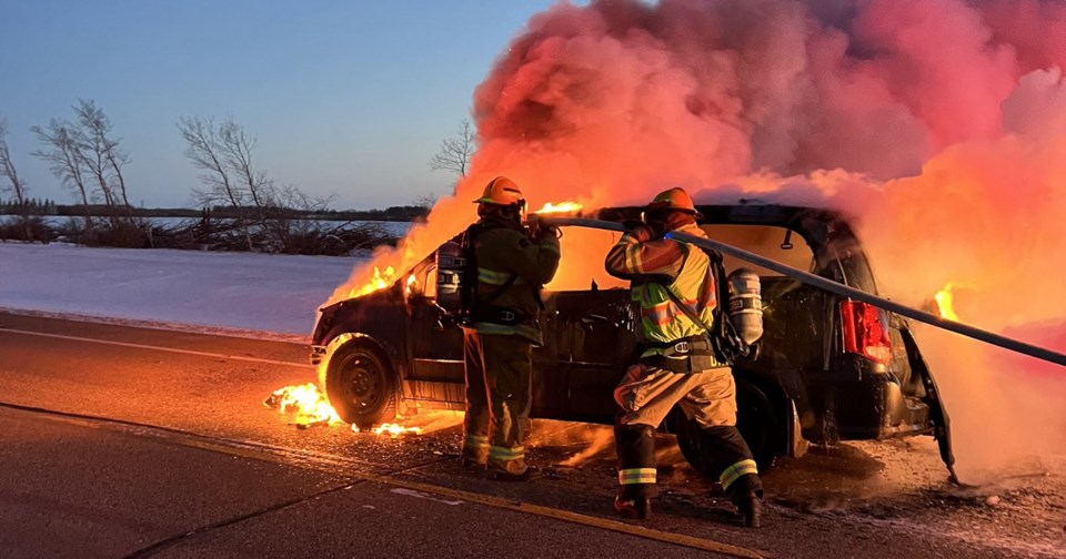 Melfort Deer Car Fire 2