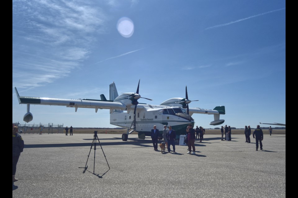 A CL-215T, used as a water bomber in aerial attacks.