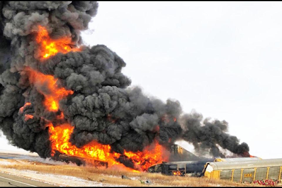 Weyburn resident Don Duriez witnessed the fireball and explosion at the train derailment near Macoun on Thursday.