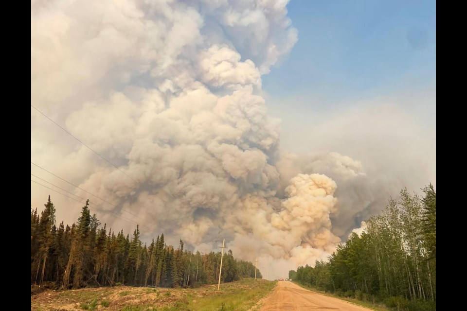 Late yesterday the fire took a strong run right at the community. Firefighters from Warman, along with the rest of the values protection task force, were able to fight it off to prevent any structure loss. 
