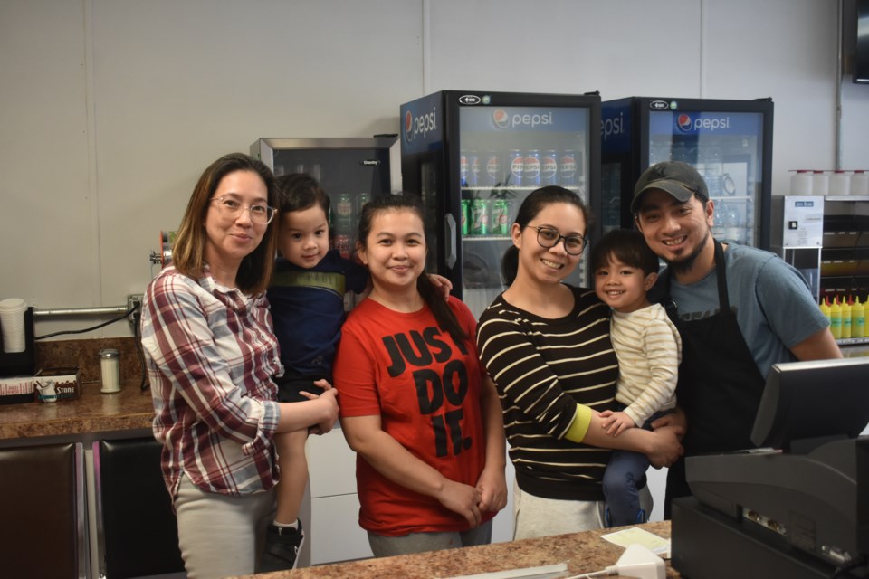 Some of the faces behind the new Glipy Cups restaurant in Kamsack, from left are: Katherine Gustilo, Thomas Miranda, Janice Miranda, Hanna Lapuz, Miguel Lapuz, and Ronnel Lapuz. 