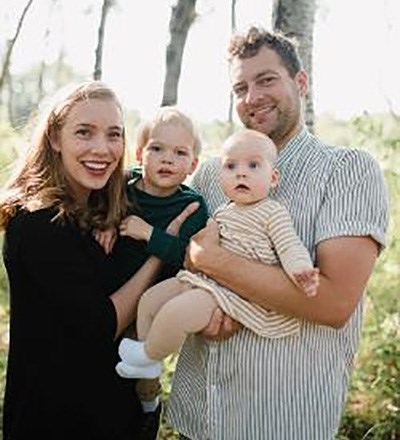 Dr. Kendra Morrow, her partner Alex and their two children.