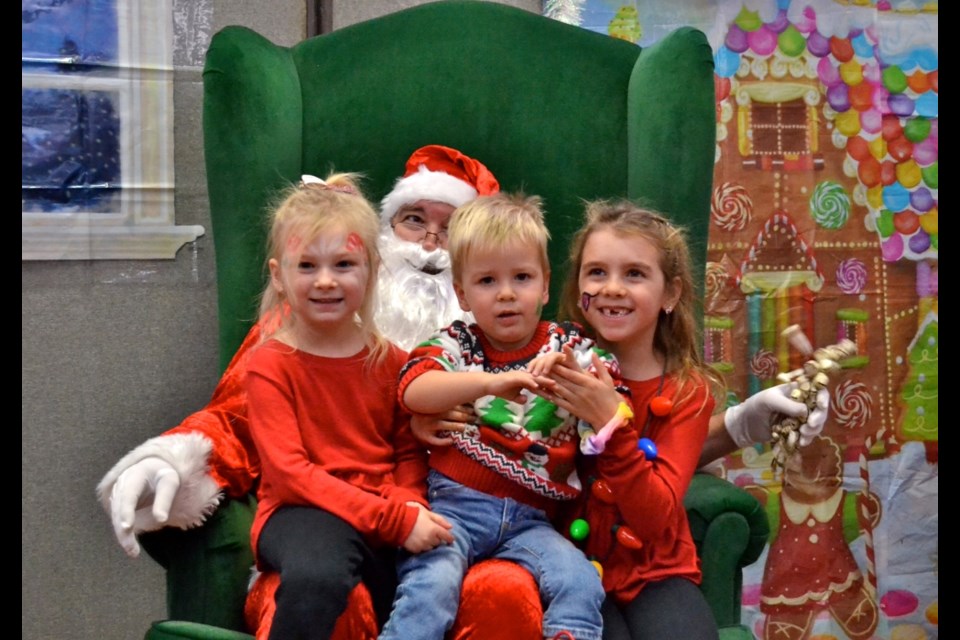 Lexi, Halle and Marek Olson visited with Santa at the Estevan Market Mall on Hometown Family Fun Day.