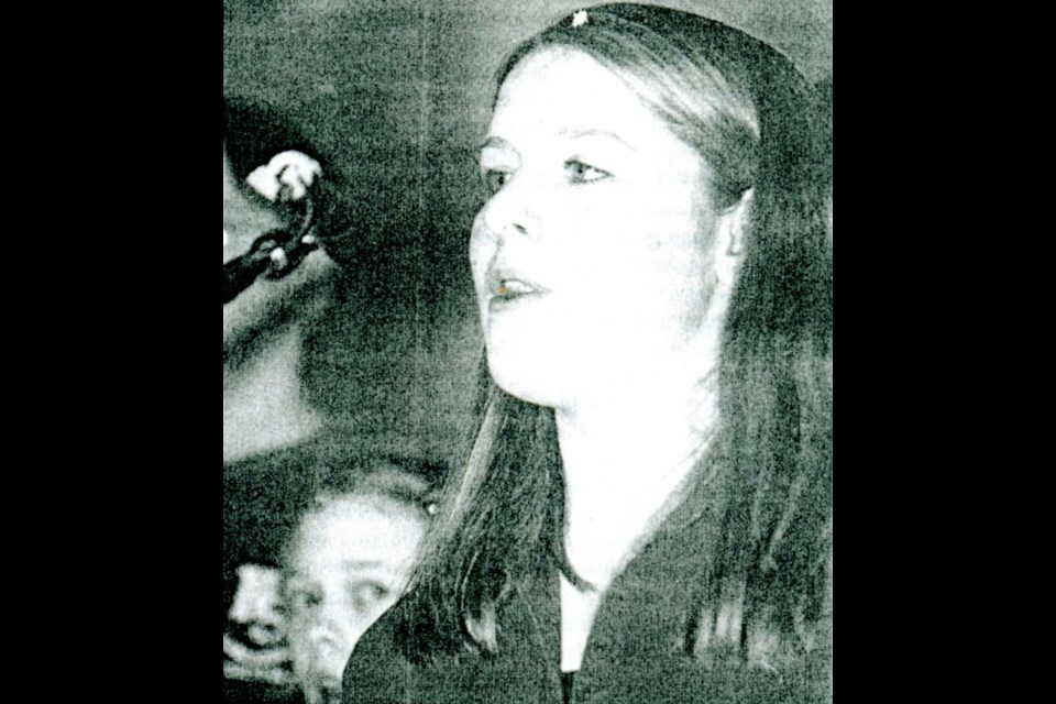 Sara Neilson led the St. James junior choir and performed a solo at the 2002 Wilkie Christmas Carol Festival.