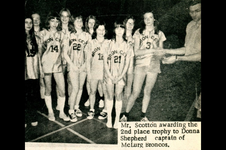 50 years ago - McLurg Broncs receiving their second place award.