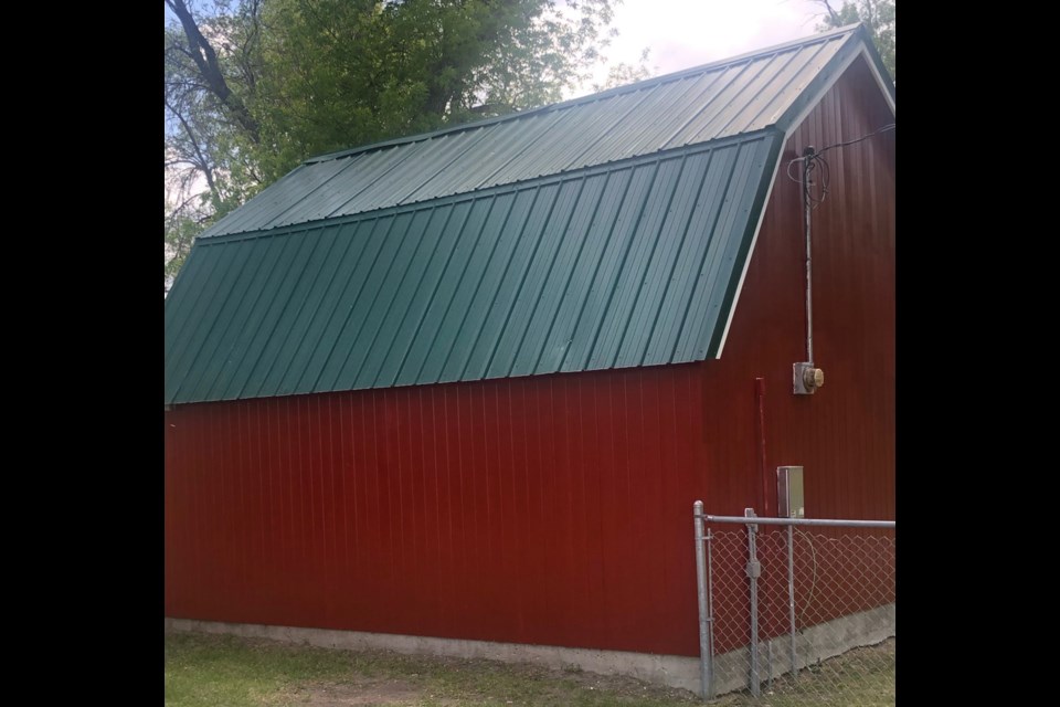 The red barn showing its new splendor. 