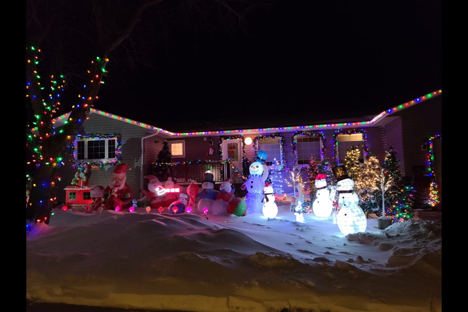 Unity town councillor, Bob Abel, always has a favourite stop on a twinkle tour in Unity with his festive yard display.