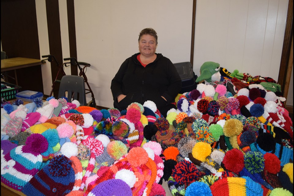 At the Rainbow Hall Christmas Market in Canora on Dec. 16, Linda Brewer of Hyas was one of over 30 vendors. Brewer had plenty for shoppers to choose from with her wide variety of knitted and crocheted items.