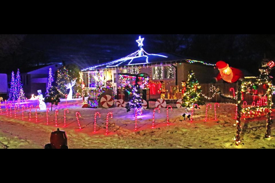 This entire home and yard were lit up for Christmas, at the corner of Ashford Street and Hartney Avenue