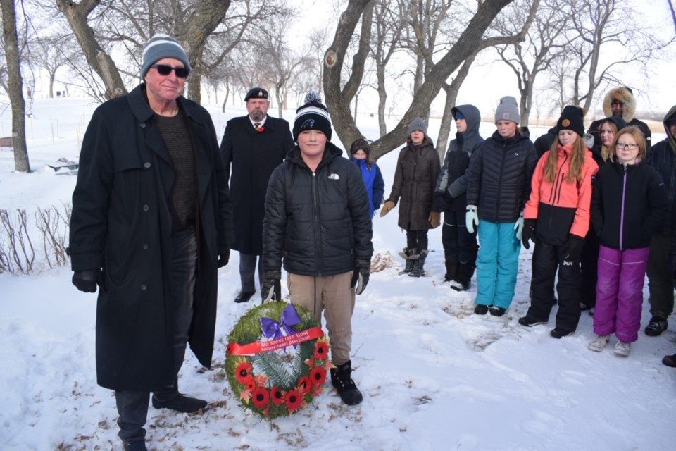 Mayor Roy Ludwig and Kersey Willis placed a special wreath during the ceremony. 