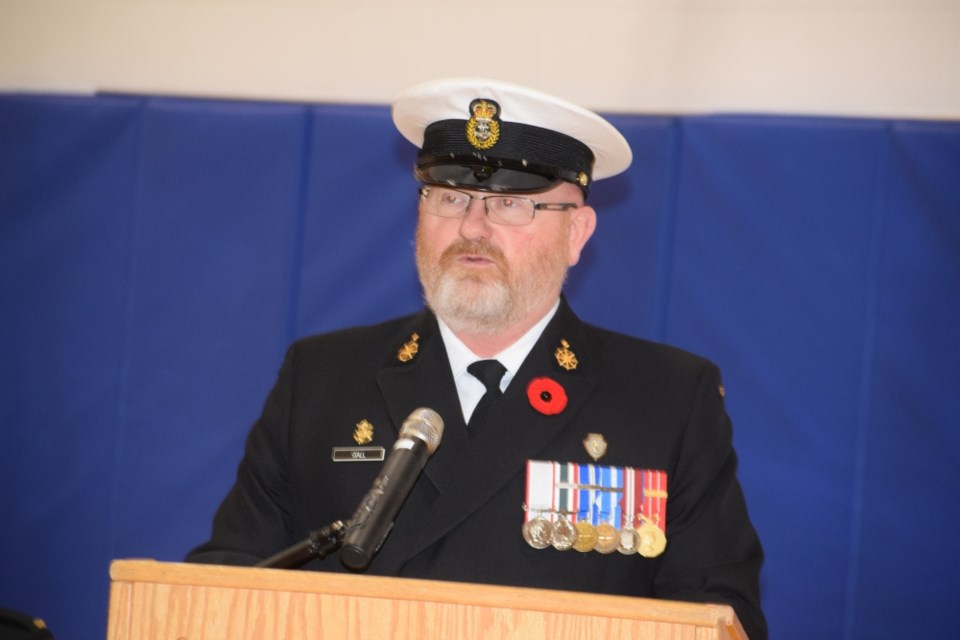 Chief Petty Officer Duane Gall was the guest speaker for the service. 