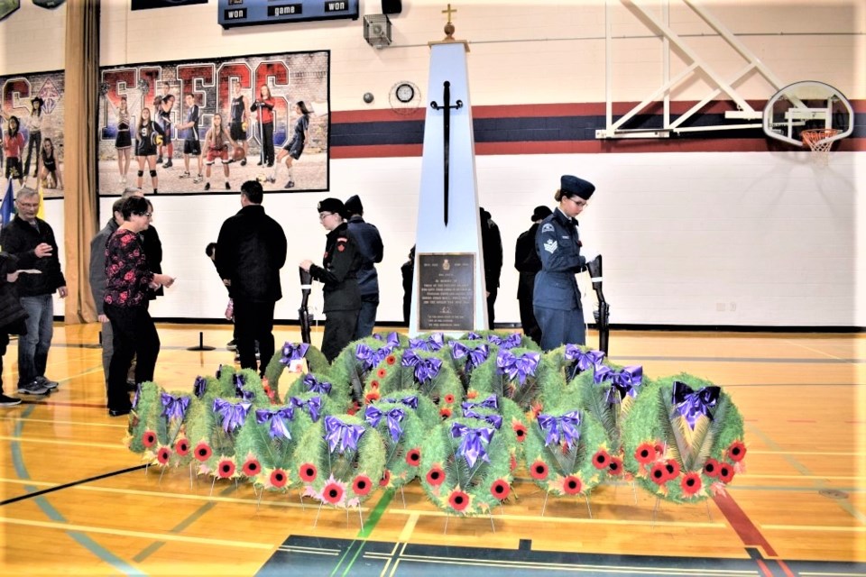 Army and air cadets in Estevan served as sentries during and after the Remembrance Day service. 