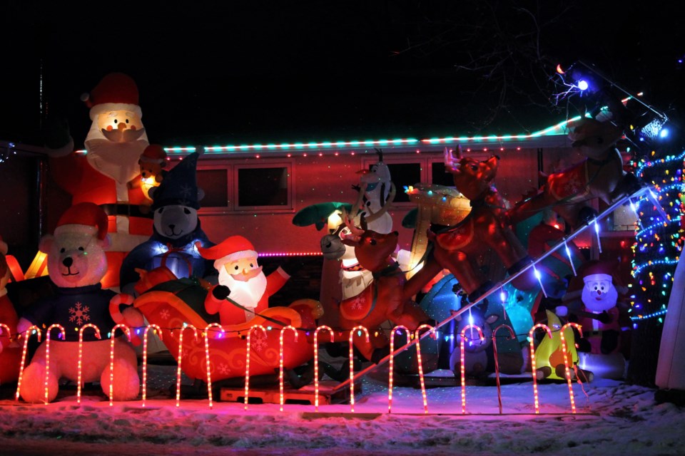 Whether you're a fan of inflated decorations, like this yard on Pettingell Street in Regina, or more traditional lights, the Sparkle Tour map can probably help you out.