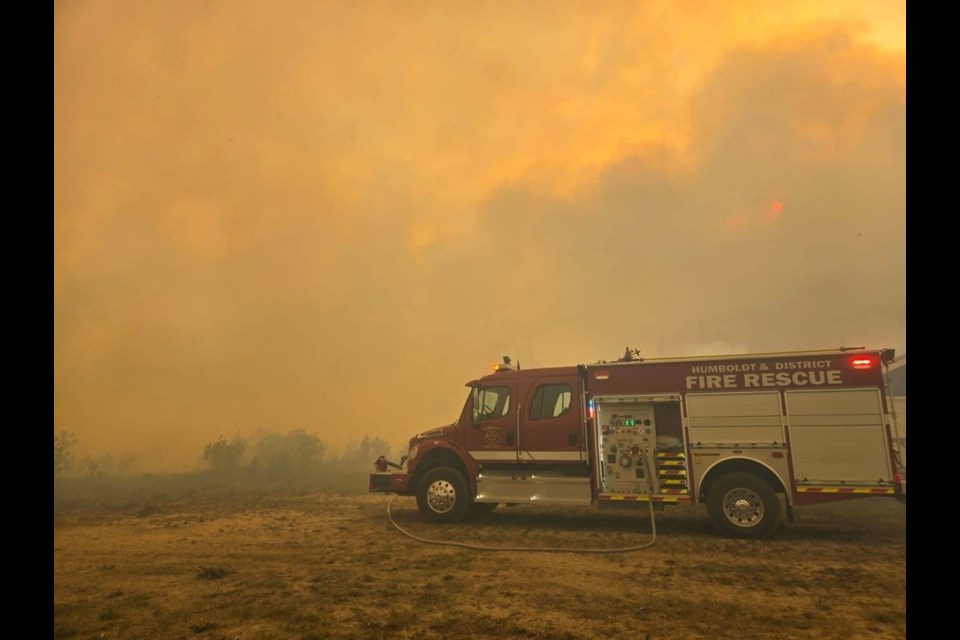 Other fire departments helping with resources are: Buckland Fire Department, Prince Albert Fire Department, Wakaw Fire Department, Martensville Fire Department, Warman Fire Department