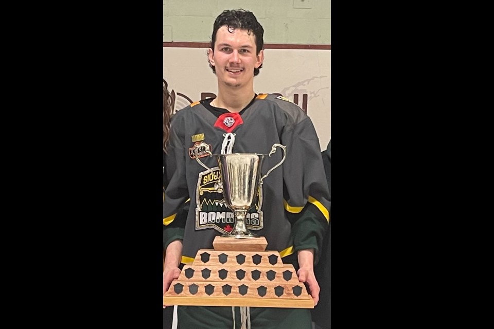 Kaden Veller of Macklin, will be competing at the National Jr. A hockey championship with the Sioux Lookout Bombers.