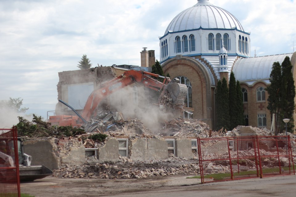 The St. Mary's Ukrainian Catholic Church monastery, located in Yorkton, which was constructed in 1913 for the Ukrainian branch of the Redemptorist Fathers, was demolished last week.  Cleanup for the demolition continued into this week.