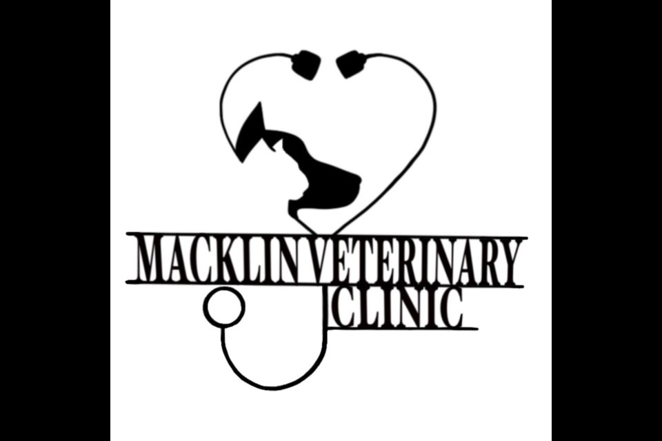 The new logo for the Macklin Veterinary Clinic was designed by owner Dr. Claudette Theriault's daughter Emma Bretzer.