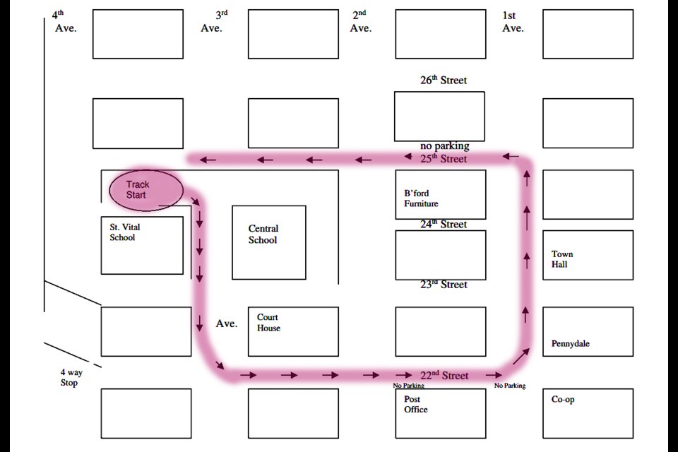 The Battleford parade route.