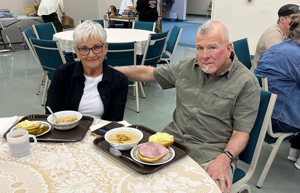 Linda and Mayor Greg Foreman at the Cornerstone Ladies' Fellowship annual soup and sandwich lunch.