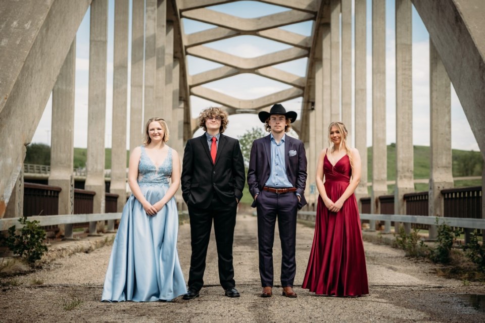 Borden School Class of 2022: Lynden Comeau, Teddie Cutting, Wyatt Dyck and Sadie Funk.