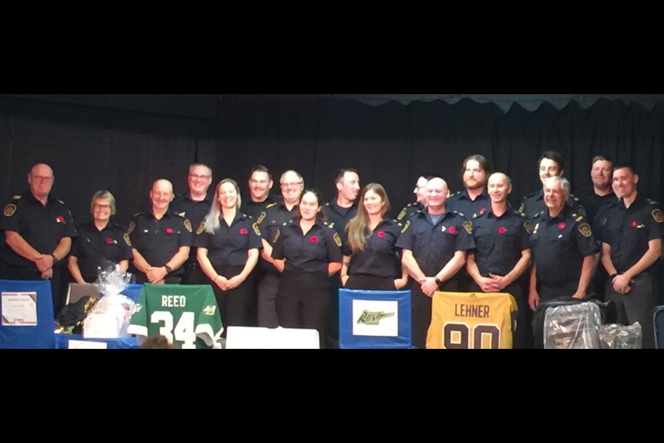 Nineteen of the Borden Fire and Rescue members present at steak night.