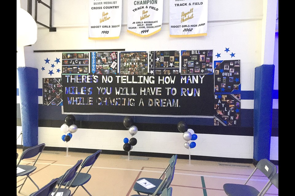 Photo wall at Borden Grad 2023 on June 9. 