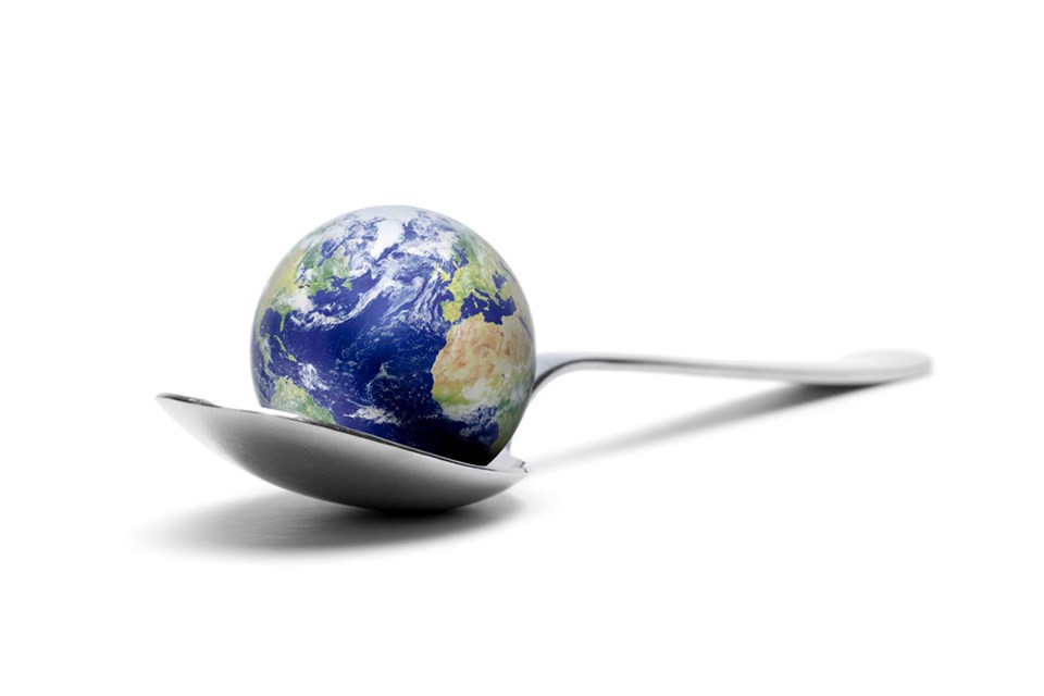 earth in spoon
