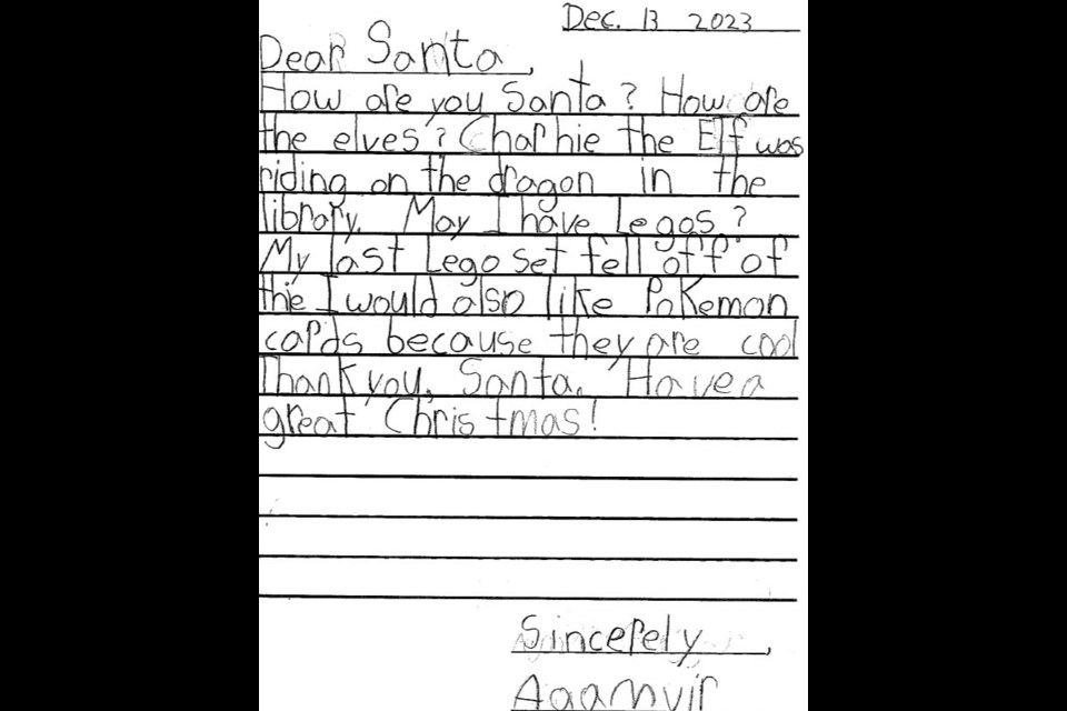 Estevan Mercury Letters to Santa 2023