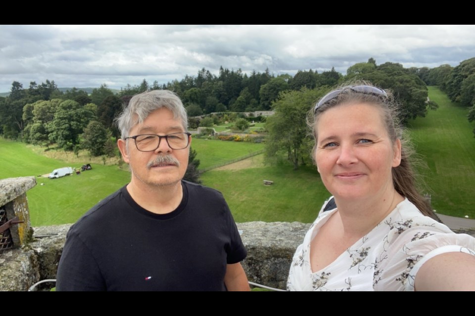 Earl Fraser and his daughter Danielle in Scotland.