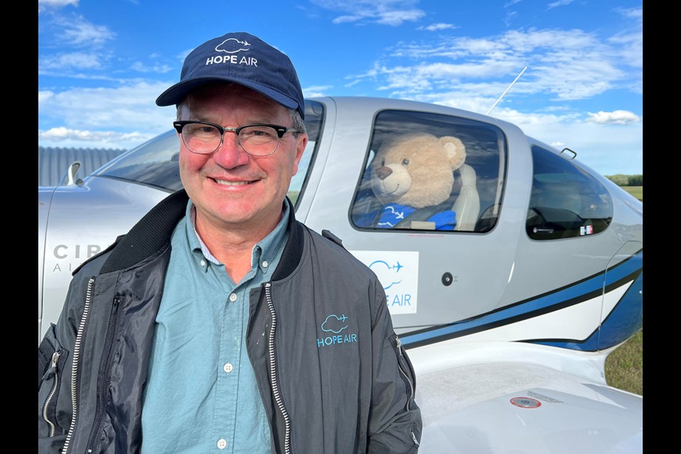 Doug McNair, Hope Air volunteer pilot and provincial expedition captain of the Give Hope Wings fundraising tour.
