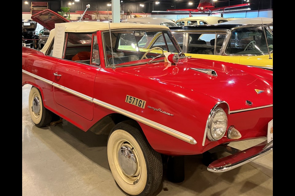An amphibious car at Assiniboia and District Historical museum.