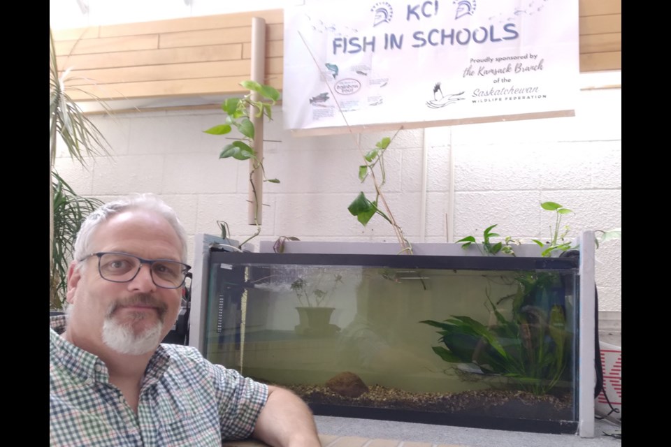 Darren Kitsch, a teacher at Kamsack Comprehensive Institute, said he will be keeping some tropical fish in the school’s 90-gallon tank, where rainbow trout will be raised from January to June in the Saskatchewan Wildlife Federation’s Fish in the Schools program.