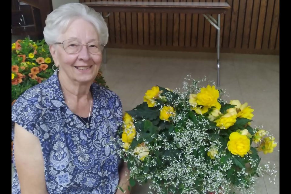 Bernice Makowsky’s pot of yellow begonias won the ribbon for being the best of the outdoor plants category at the Kamsack horticulture show.
