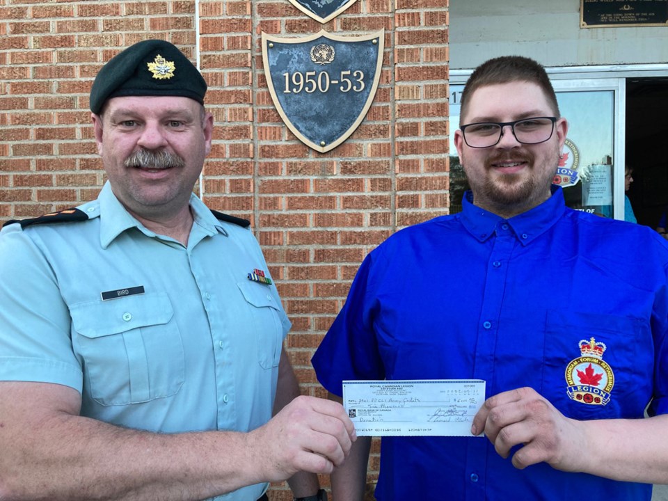 Legion donation to army cadets