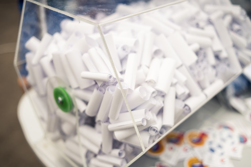 Lottery draw bin